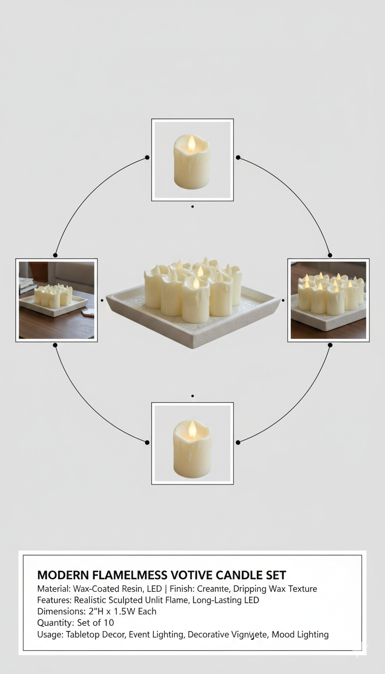 LED Flameless Candle Tray Set – Table Centerpiece