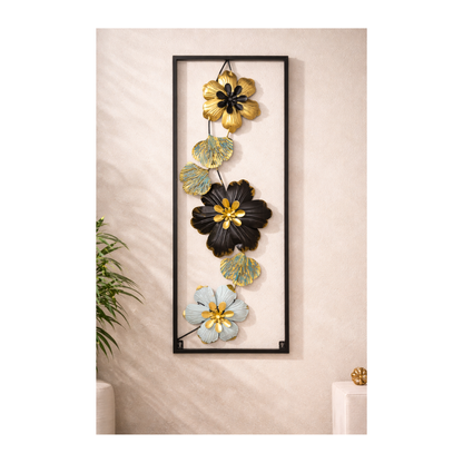 Luxury 3D Metal Floral Wall Art Frame – Modern Decorative Wall Sculpture (Multiple Designs)
