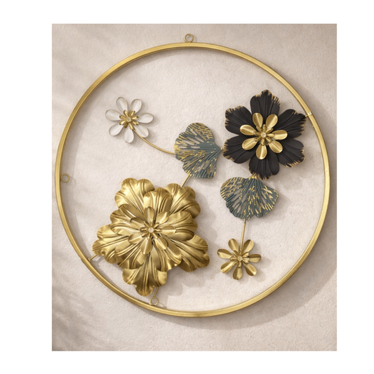 Round Metal Flower Wall Art