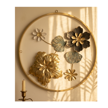 Round Metal Flower Wall Art