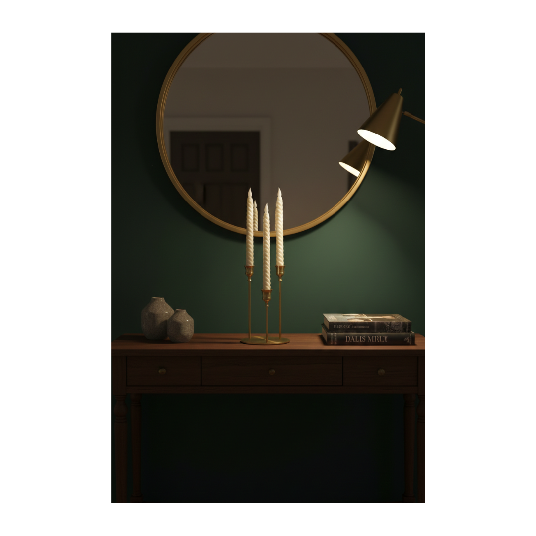 Gold 3-Arm Metal Candelabra – Taper Candle Holder