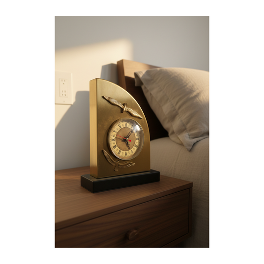 Vintage Brass Mantel Clock – Decorative Eagle Accent Table Clock