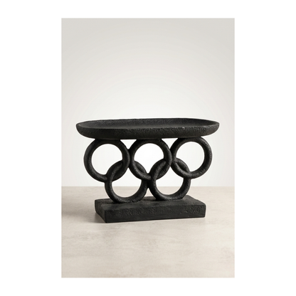 Black Ring Sculpture Bowl – Minimalist Centerpiece