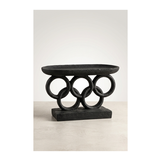 Black Ring Sculpture Bowl – Minimalist Centerpiece