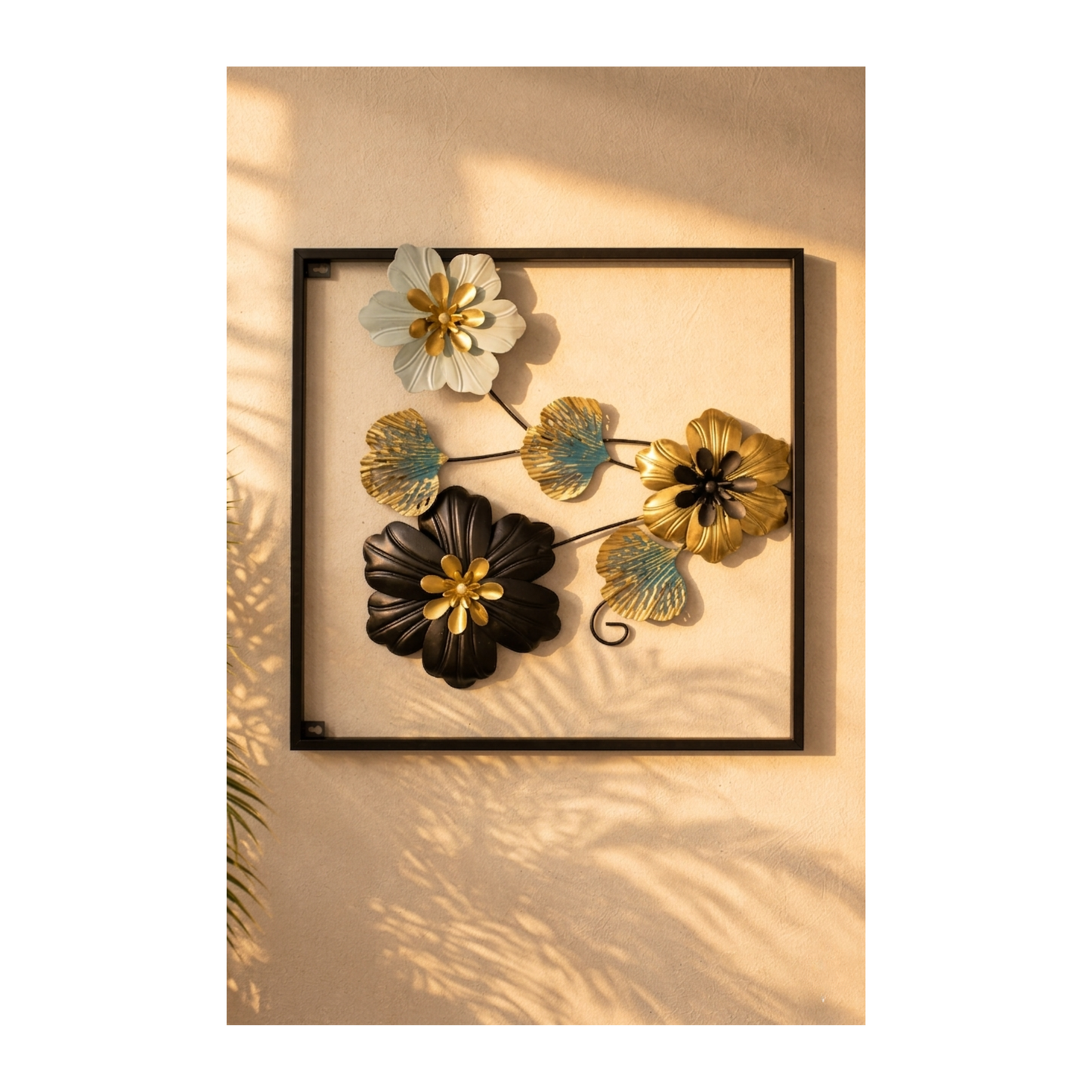 Square Metal Flower Wall Art