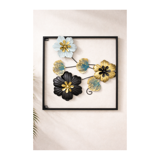 Square Metal Flower Wall Art