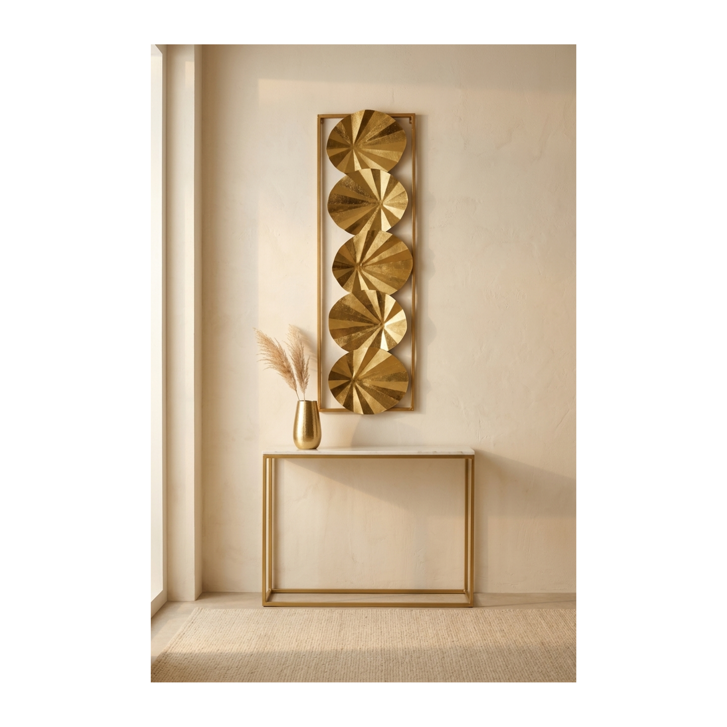 Gold Starburst Disc Wall Art Panel