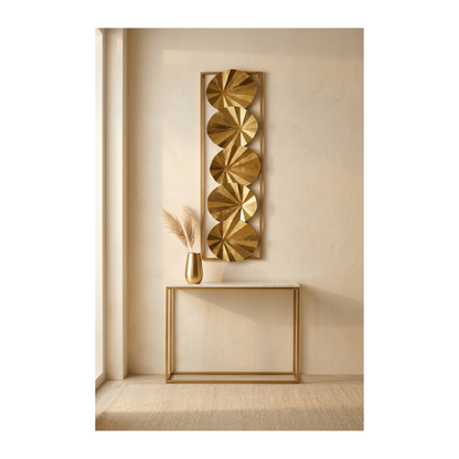 Gold Starburst Disc Wall Art Panel
