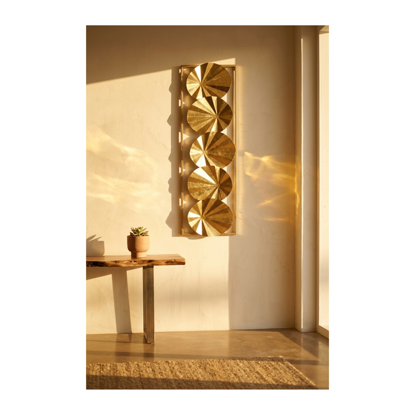 Gold Starburst Disc Wall Art Panel