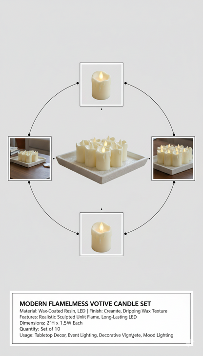 LED Flameless Candle Tray Set – Table Centerpiece