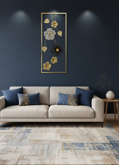 Luxury 3D Metal Floral Wall Art Frame – Modern Decorative Wall Sculpture (Multiple Designs)