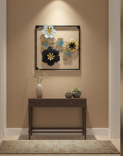 Luxury 3D Metal Floral Wall Art Frame – Modern Decorative Wall Sculpture (Multiple Designs)