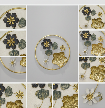 Luxury 3D Metal Floral Wall Art Frame – Modern Decorative Wall Sculpture (Multiple Designs)