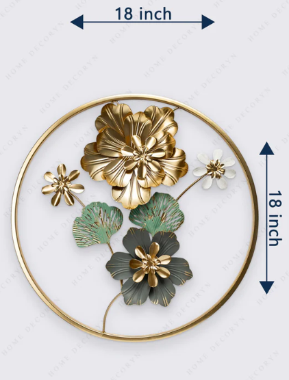 Luxury 3D Metal Floral Wall Art Frame – Modern Decorative Wall Sculpture (Multiple Designs)