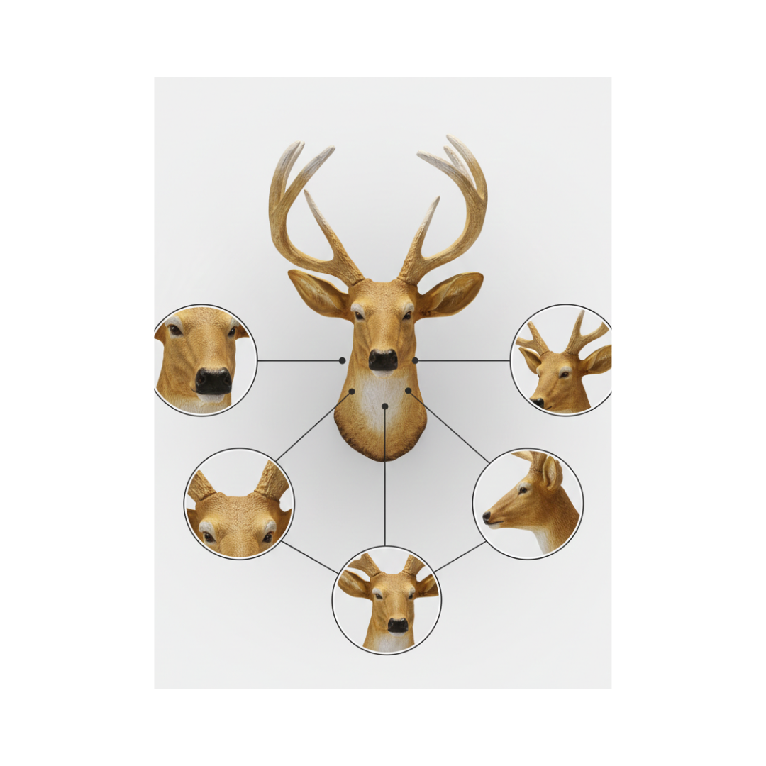 Luxury Faux Deer Head Wall Mount – Rustic Stag Wall Décor for Living Room, Study & Office
